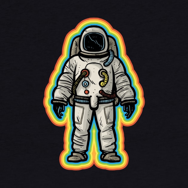 Glowing Astronaut by Baddest Shirt Co.